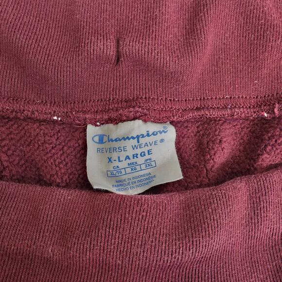 Champion Print Burgundy Tapered Sweats, Mens, XL - Picture 6 of 9